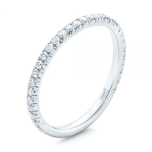  Platinum Custom Diamond Wedding Band - Three-Quarter View -  102023