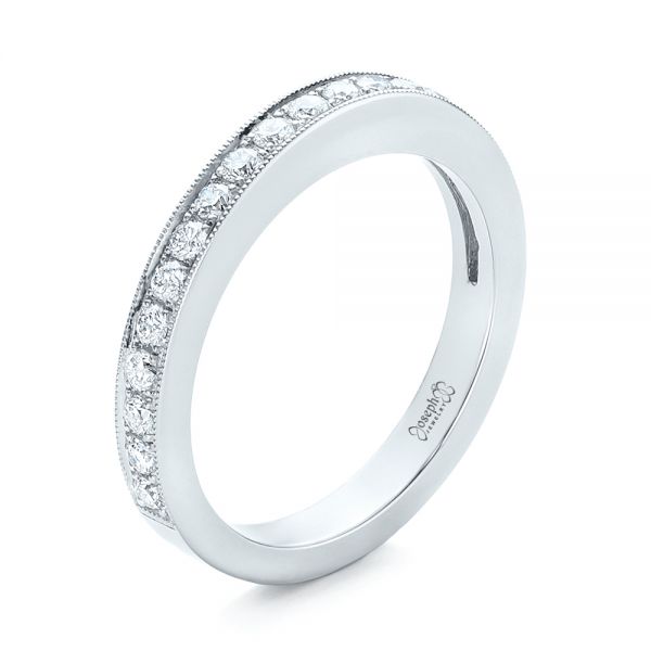  Platinum Custom Diamond Wedding Band - Three-Quarter View -  102043