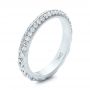 14k White Gold 14k White Gold Custom Diamond Wedding Band - Three-Quarter View -  102051 - Thumbnail