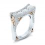 18k White Gold And 14K Gold 18k White Gold And 14K Gold Custom Diamond Wedding Band - Three-Quarter View -  102182 - Thumbnail