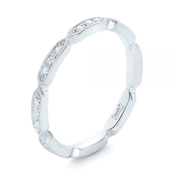  Platinum Platinum Custom Diamond Wedding Band - Three-Quarter View -  102259