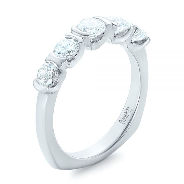  Platinum Custom Diamond Wedding Band - Three-Quarter View -  102301