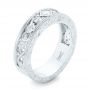 18k White Gold 18k White Gold Custom Diamond Wedding Band - Three-Quarter View -  102426 - Thumbnail