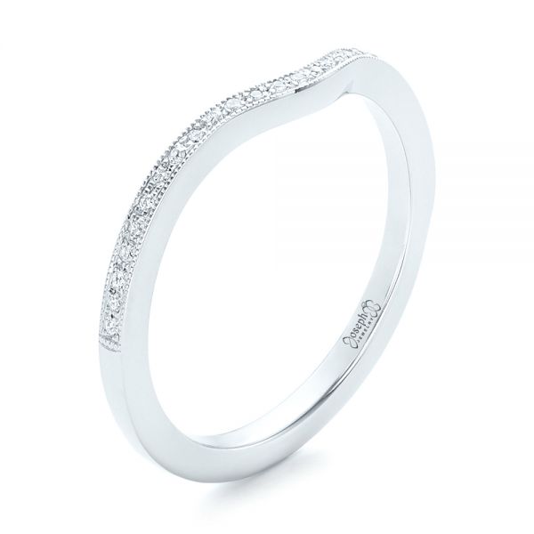  Platinum Platinum Custom Diamond Wedding Band - Three-Quarter View -  102454