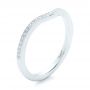 14k White Gold Custom Diamond Wedding Band - Three-Quarter View -  102454 - Thumbnail