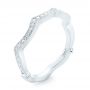 18k White Gold Custom Diamond Wedding Band - Three-Quarter View -  102484 - Thumbnail