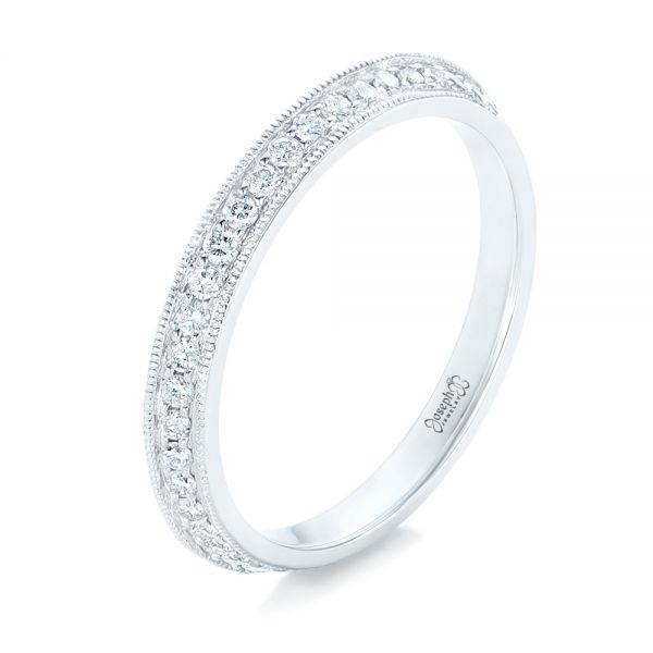  Platinum Platinum Custom Diamond Wedding Band - Three-Quarter View -  102521