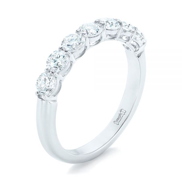 18k White Gold 18k White Gold Custom Diamond Wedding Band - Three-Quarter View -  102746