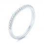 14k White Gold Custom Diamond Wedding Band - Three-Quarter View -  102773 - Thumbnail