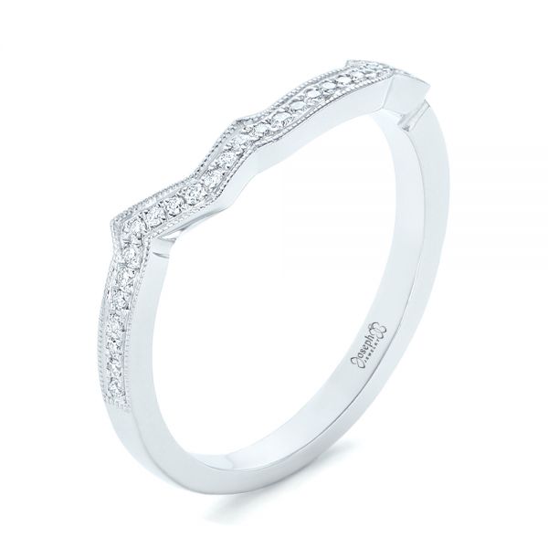  Platinum Platinum Custom Diamond Wedding Band - Three-Quarter View -  102784