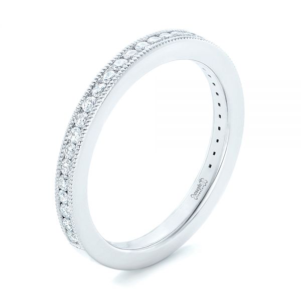  Platinum Custom Diamond Wedding Band - Three-Quarter View -  102832