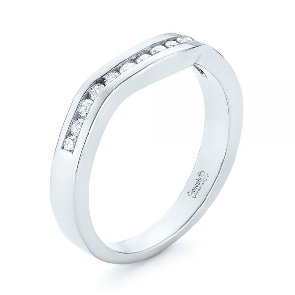  Platinum Custom Diamond Wedding Band - Three-Quarter View -  103136