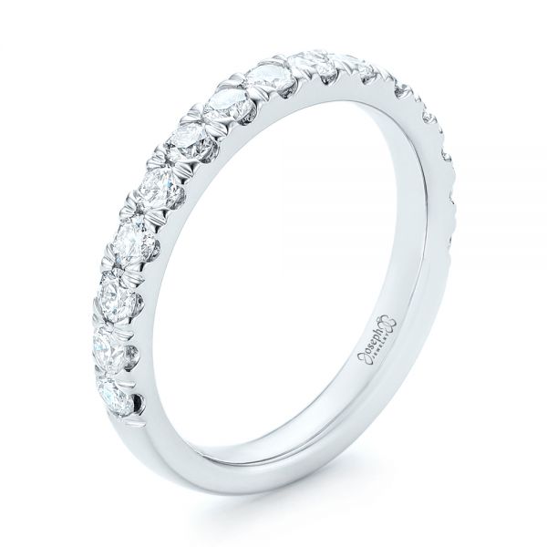 Platinum Custom Diamond Wedding Band - Three-Quarter View -  103140