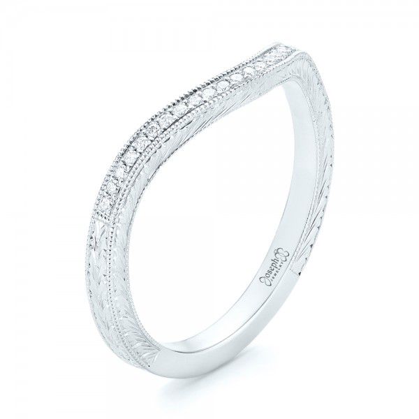  Platinum Platinum Custom Diamond Wedding Band - Three-Quarter View -  103145