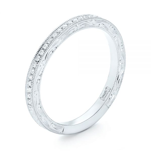  Platinum Platinum Custom Diamond Wedding Band - Three-Quarter View -  103326