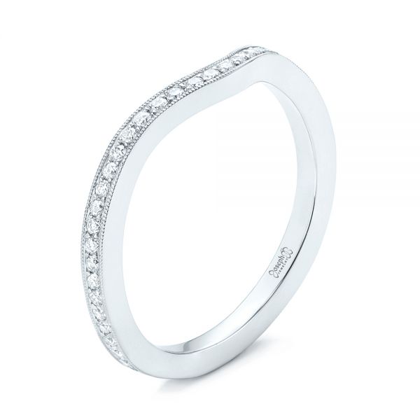  Platinum Custom Diamond Wedding Band - Three-Quarter View -  103397