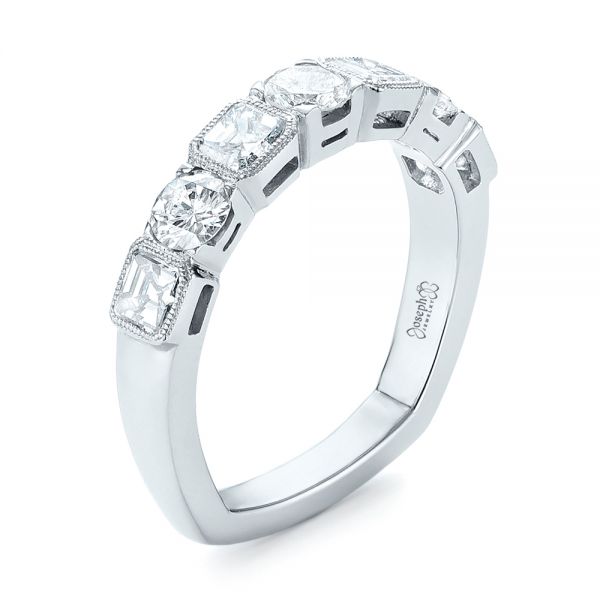  Platinum Custom Diamond Wedding Band - Three-Quarter View -  103437