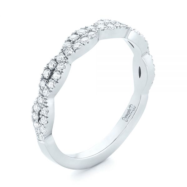  Platinum Platinum Custom Diamond Wedding Band - Three-Quarter View -  103438