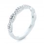 14k White Gold Custom Diamond Wedding Band - Three-Quarter View -  103438 - Thumbnail