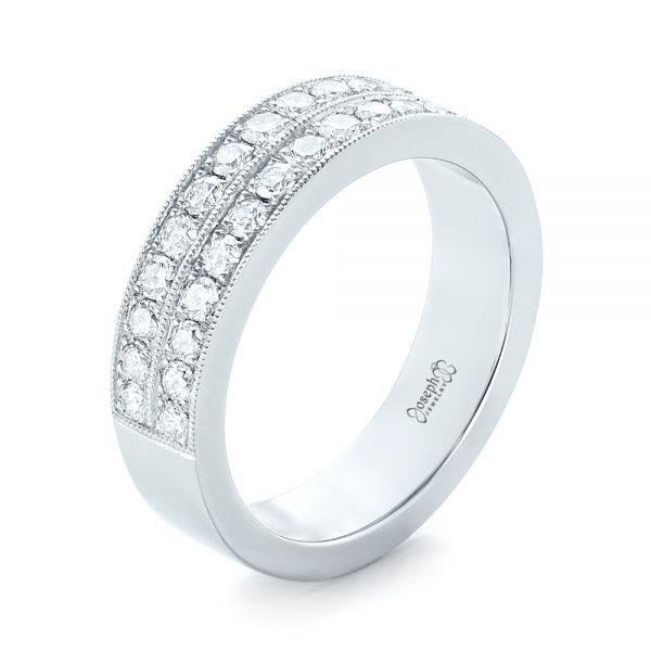  Platinum Custom Diamond Wedding Band - Three-Quarter View -  103506