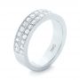  Platinum Custom Diamond Wedding Band - Three-Quarter View -  103506 - Thumbnail