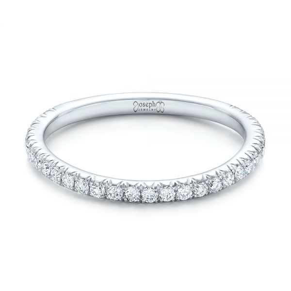  Platinum Custom Diamond Wedding Band - Flat View -  102023