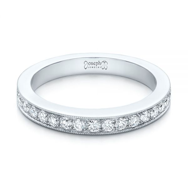  Platinum Custom Diamond Wedding Band - Flat View -  102043