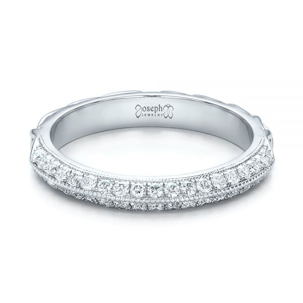  Platinum Custom Diamond Wedding Band - Flat View -  102051