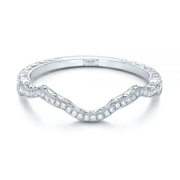  Platinum Custom Diamond Wedding Band - Flat View -  102139