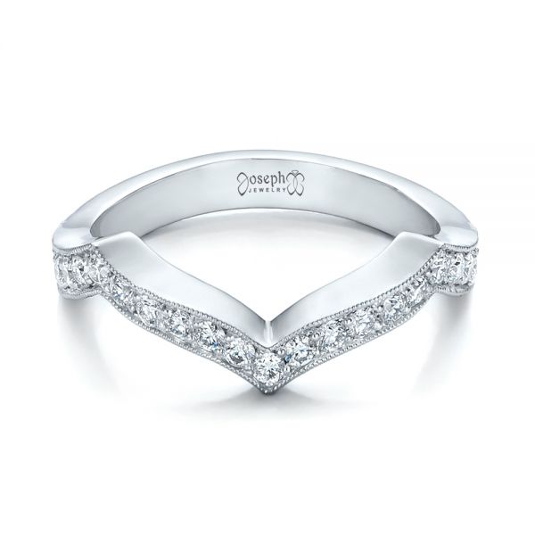  Platinum Custom Diamond Wedding Band - Flat View -  102234