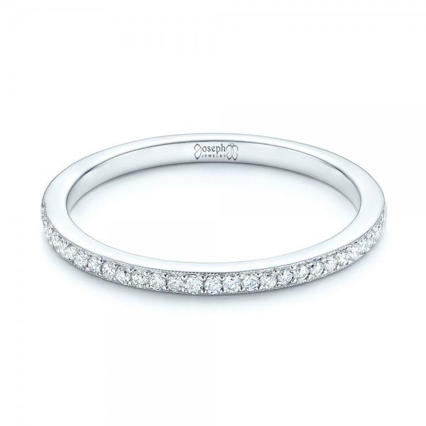  Platinum Custom Diamond Wedding Band - Flat View -  102245