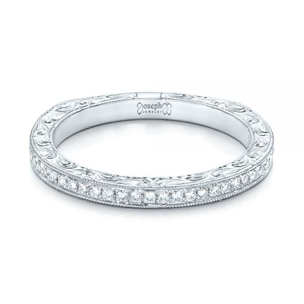  Platinum Custom Diamond Wedding Band - Flat View -  102350