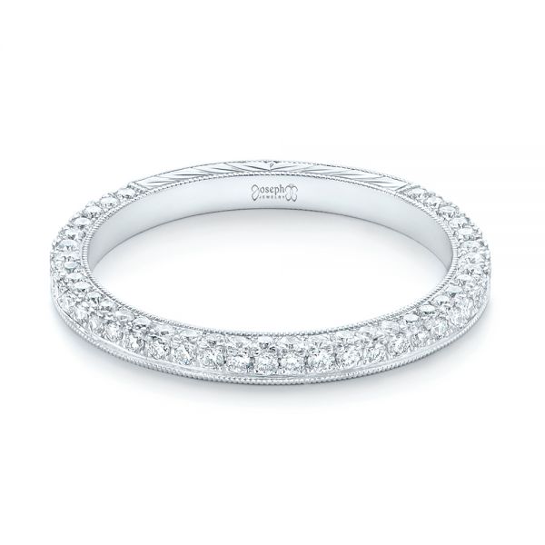  Platinum Custom Diamond Wedding Band - Flat View -  102414