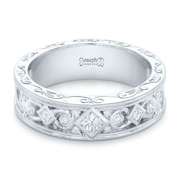  Platinum Platinum Custom Diamond Wedding Band - Flat View -  102426