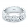 14k White Gold Custom Diamond Wedding Band - Flat View -  102426 - Thumbnail