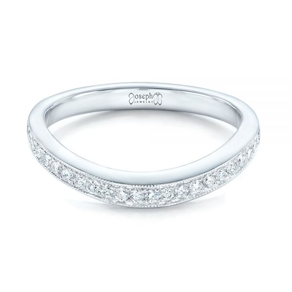 18k White Gold Custom Diamond Wedding Band - Flat View - 102446