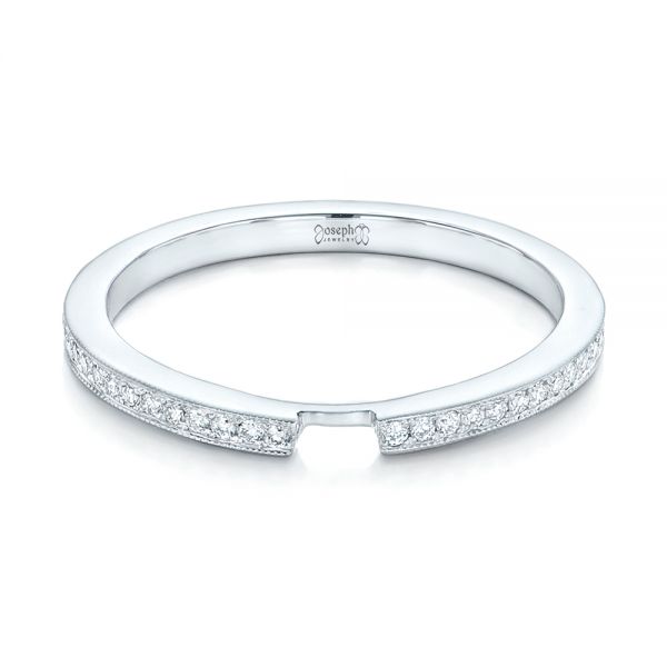 18k White Gold Custom Diamond Wedding Band - Flat View - 102598