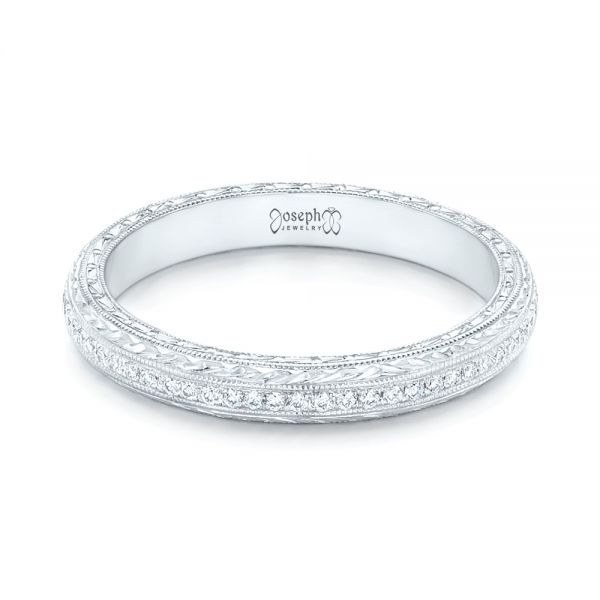  Platinum Custom Diamond Wedding Band - Flat View -  102768