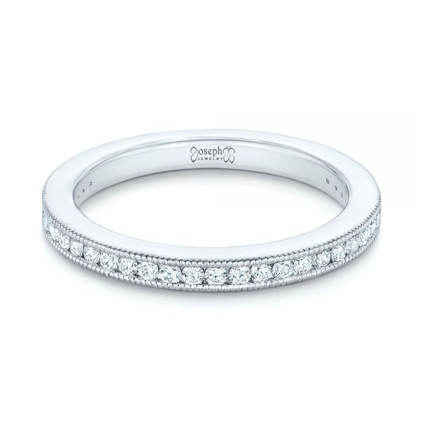 14k White Gold 14k White Gold Custom Diamond Wedding Band - Flat View -  102832