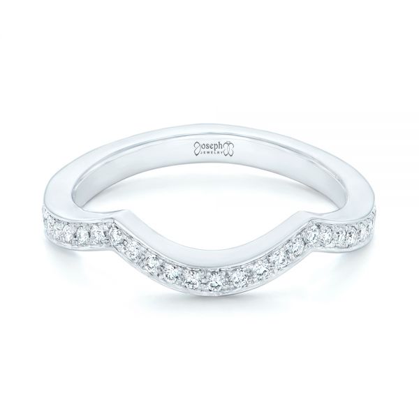 14k White Gold Custom Diamond Wedding Band - Flat View - 102837