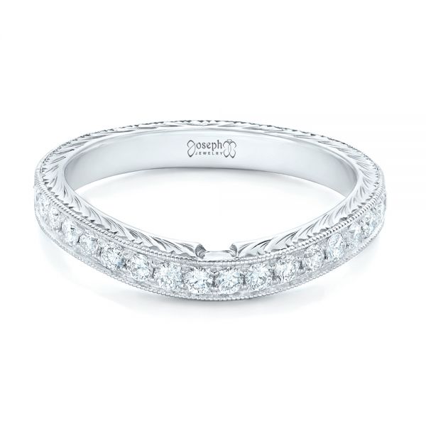  Platinum Custom Diamond Wedding Band - Flat View -  102887