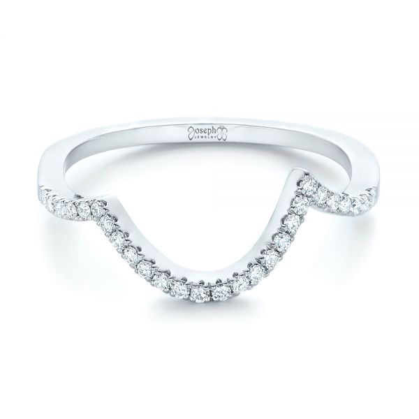 18k White Gold 18k White Gold Custom Diamond Wedding Band - Flat View - 103130