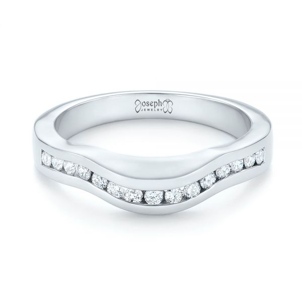  Platinum Custom Diamond Wedding Band - Flat View -  103136