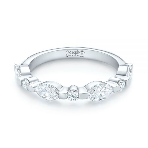  Platinum Custom Diamond Wedding Band - Flat View -  103913