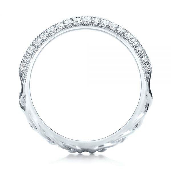  Platinum Custom Diamond Wedding Band - Front View -  102051