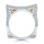 14k White Gold And 18K Gold 14k White Gold And 18K Gold Custom Diamond Wedding Band - Front View -  102182 - Thumbnail