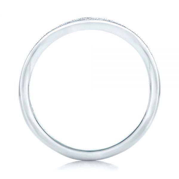 14k White Gold Custom Diamond Wedding Band - Front View - 102406