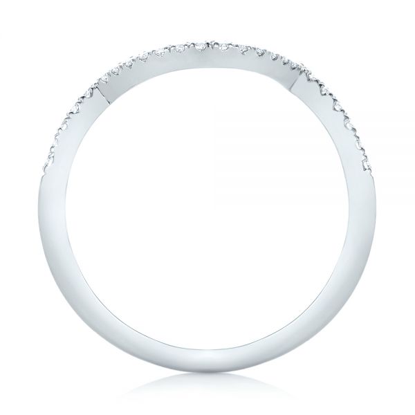 18k White Gold 18k White Gold Custom Diamond Wedding Band - Front View - 103130