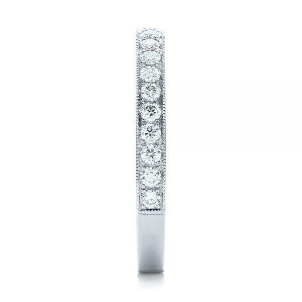 18k White Gold 18k White Gold Custom Diamond Wedding Band - Side View -  102043