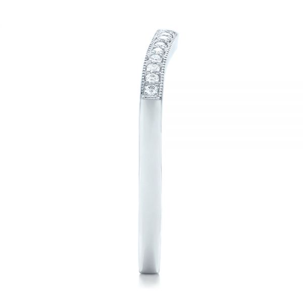 14k White Gold Custom Diamond Wedding Band - Side View - 102406